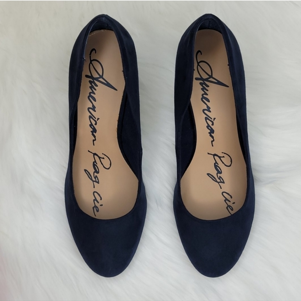 American Rag Felix Closed Toe Classic Pump Heels Navy Blue - Picture 6 of 16